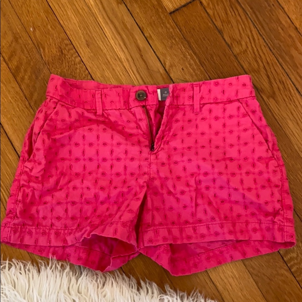 Pink textured shorts